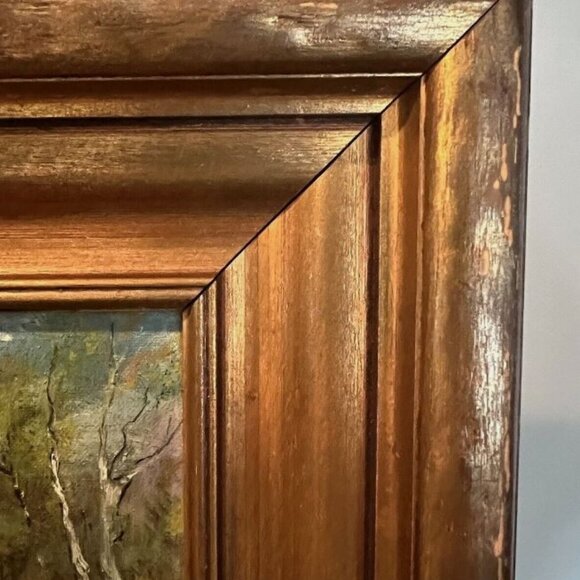 Vintage Landscape Framed Acrylic Painting on Board by E.O. Williams, dated 1920 - Picture 6 of 9